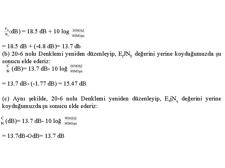  ( d. B) = 18. 5 d. B + 10 log = 18.