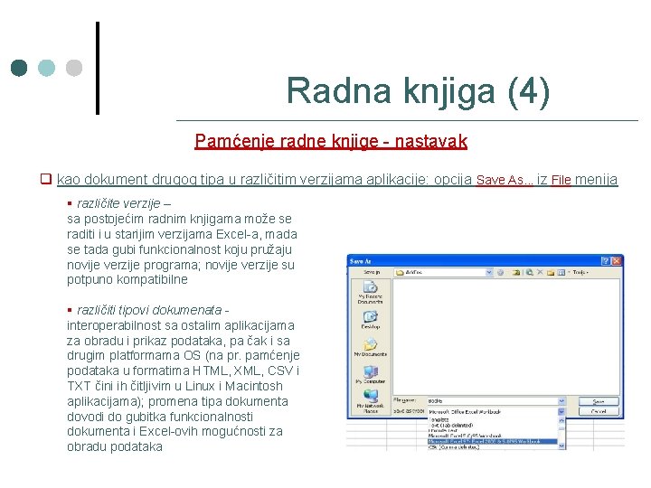 Radna knjiga (4) Pamćenje radne knjige - nastavak q kao dokument drugog tipa u