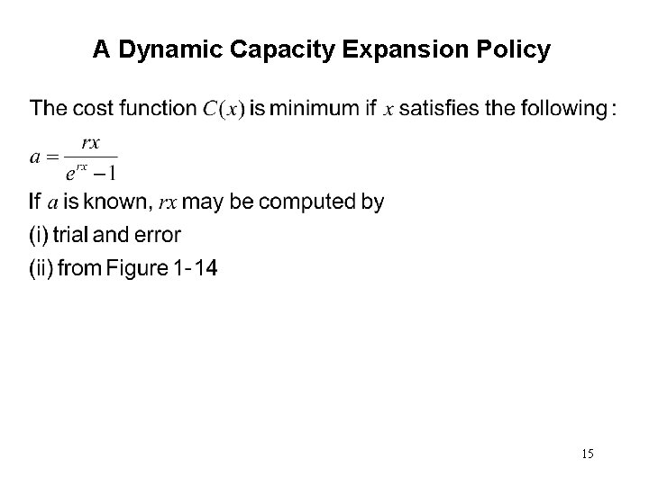 A Dynamic Capacity Expansion Policy 15 