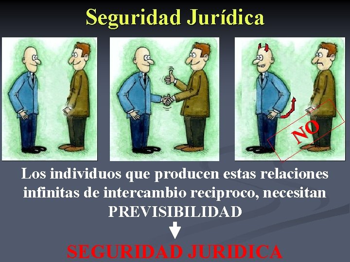 Seguridad Jurídica O N Los individuos que producen estas relaciones infinitas de intercambio reciproco,