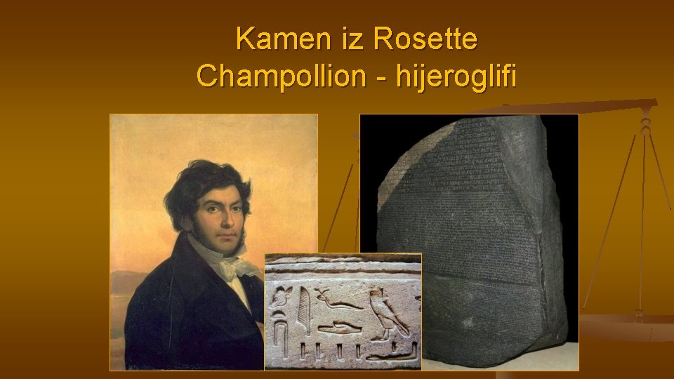 Kamen iz Rosette Champollion - hijeroglifi 