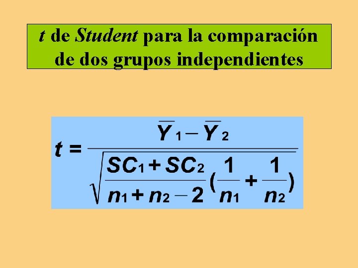 t de Student para la comparación de dos grupos independientes 