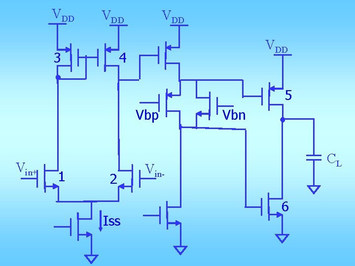 VDD 3 VDD 4 5 Vbp Vin+ 1 2 Iss Vbn CL Vin 6