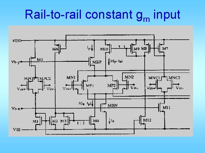 Rail-to-rail constant gm input 