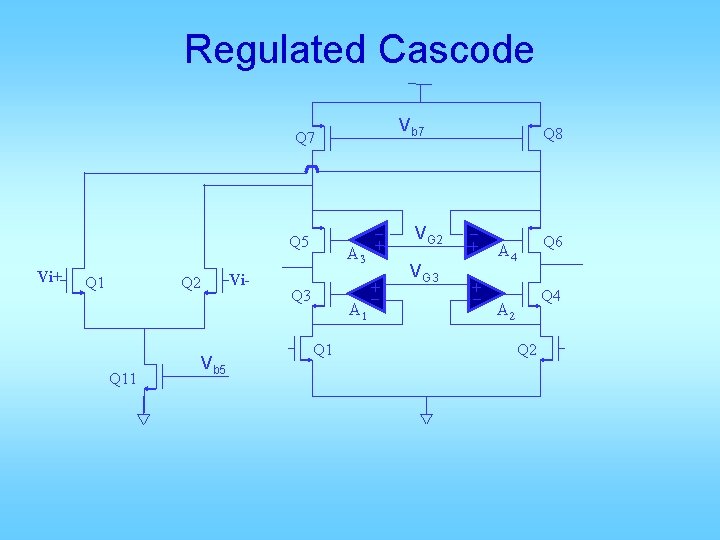 Regulated Cascode Vb 7 Vi+ Q 1 Q 2 Q 11 Vb 5 Vi-