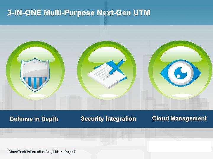 3 -IN-ONE Multi-Purpose Next-Gen UTM Defense in Depth Share. Tech Information Co. , Ltd.