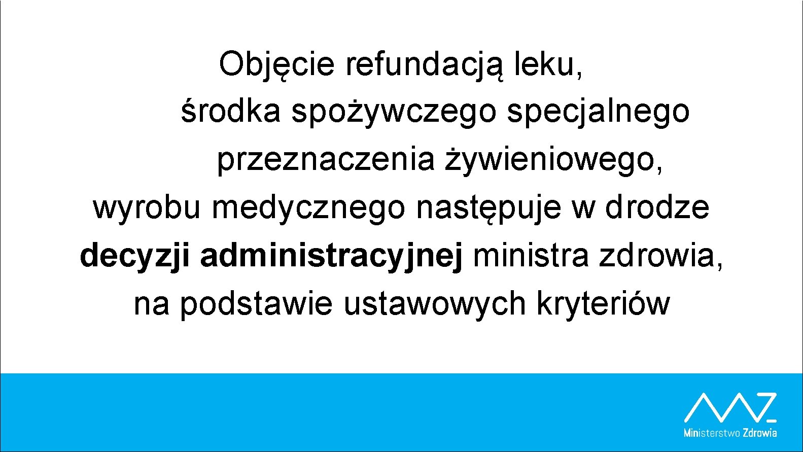 Objęcie refundacją leku, środka spożywczego specjalnego przeznaczenia żywieniowego, wyrobu medycznego następuje w drodze decyzji