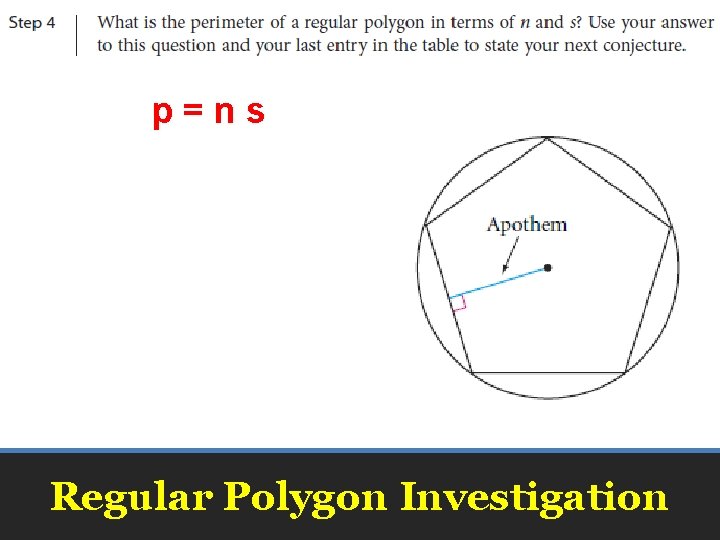 p=ns Regular Polygon Investigation 