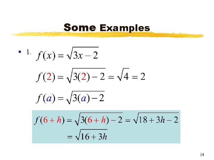 Some Examples § 1. 14 