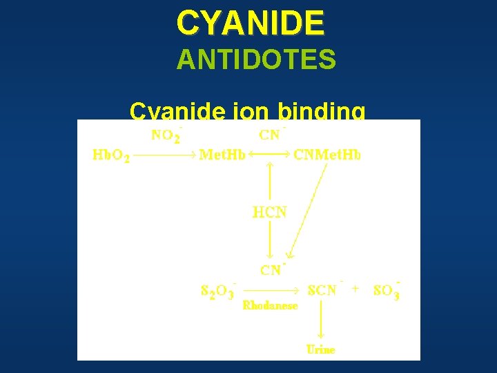 CYANIDE ANTIDOTES Cyanide ion binding 