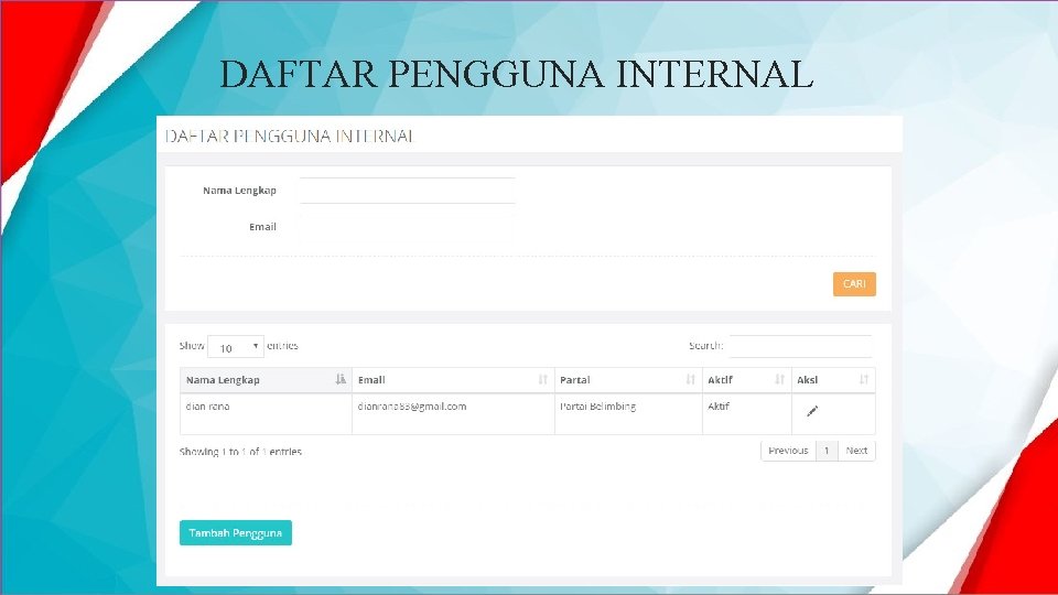 DAFTAR PENGGUNA INTERNAL 