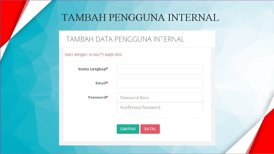 TAMBAH PENGGUNA INTERNAL 