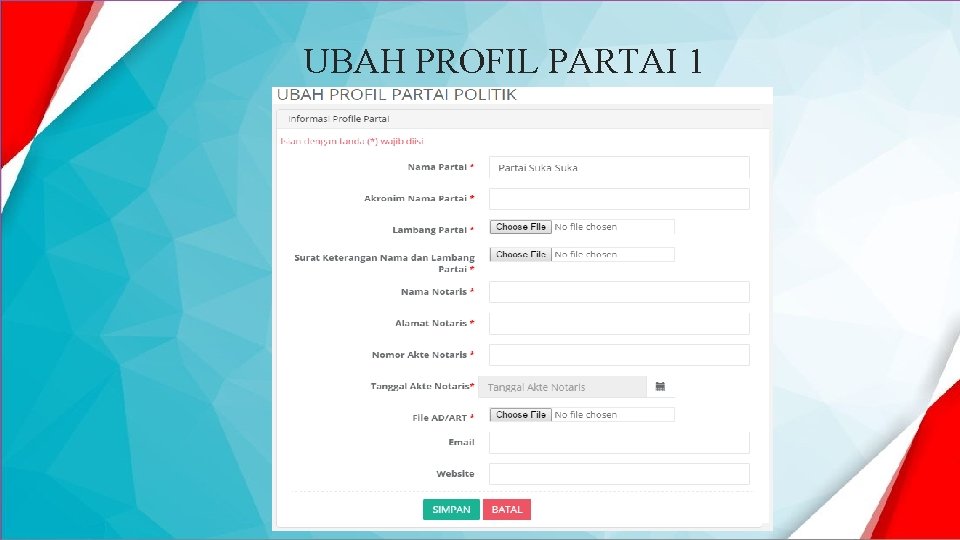 UBAH PROFIL PARTAI 1 