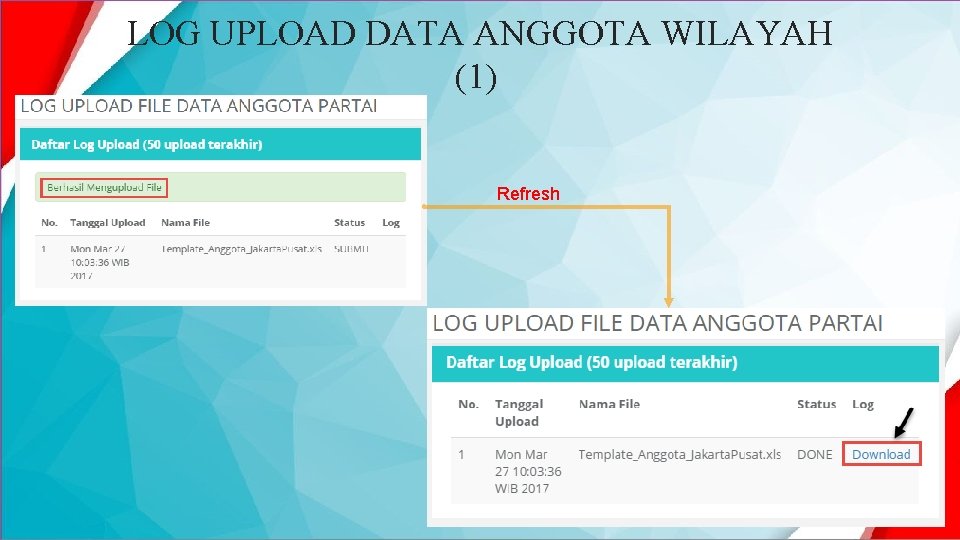 LOG UPLOAD DATA ANGGOTA WILAYAH (1) Refresh 