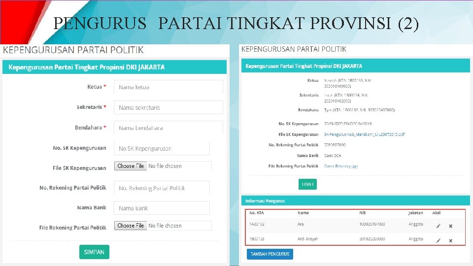 PENGURUS PARTAI TINGKAT PROVINSI (2) 