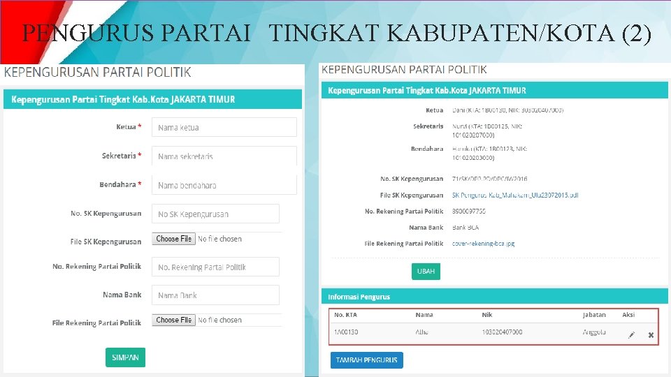 PENGURUS PARTAI TINGKAT KABUPATEN/KOTA (2) 