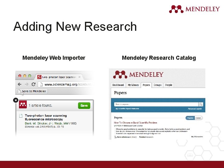 Adding New Research Mendeley Web Importer Mendeley Research Catalog 