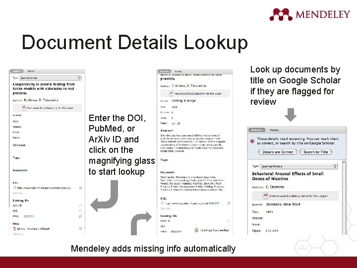 Document Details Lookup Look up documents by title on Google Scholar if they are