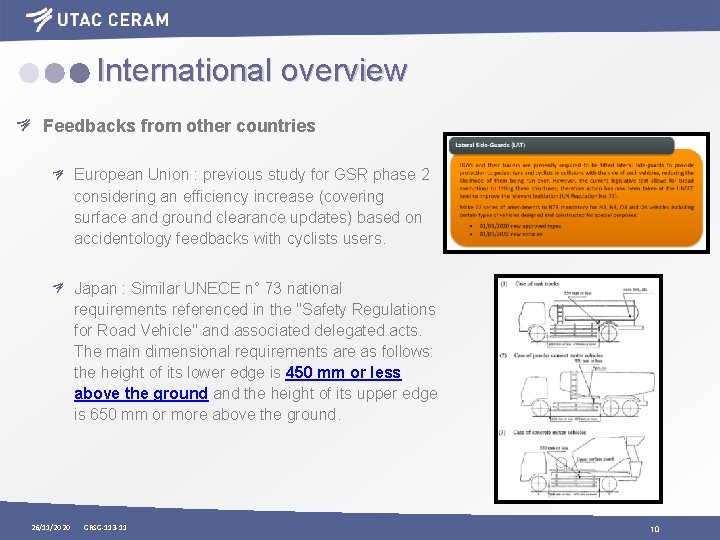International overview Feedbacks from other countries European Union : previous study for GSR phase