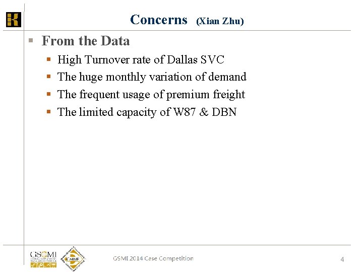 Concerns (Xian Zhu) § From the Data § § High Turnover rate of Dallas Concerns (Xian Zhu) § From the Data § § High Turnover rate of Dallas