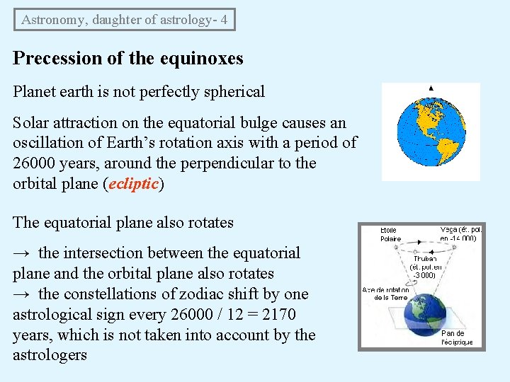 Astronomy, daughter of astrology- 4 Precession of the equinoxes Planet earth is not Astronomy, daughter of astrology- 4 Precession of the equinoxes Planet earth is not
