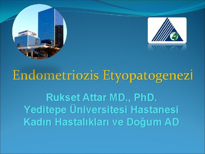 Endometriozis Etyopatogenezi Rukset Attar MD. , Ph. D. Yeditepe Üniversitesi Hastanesi Kadın Hastalıkları ve