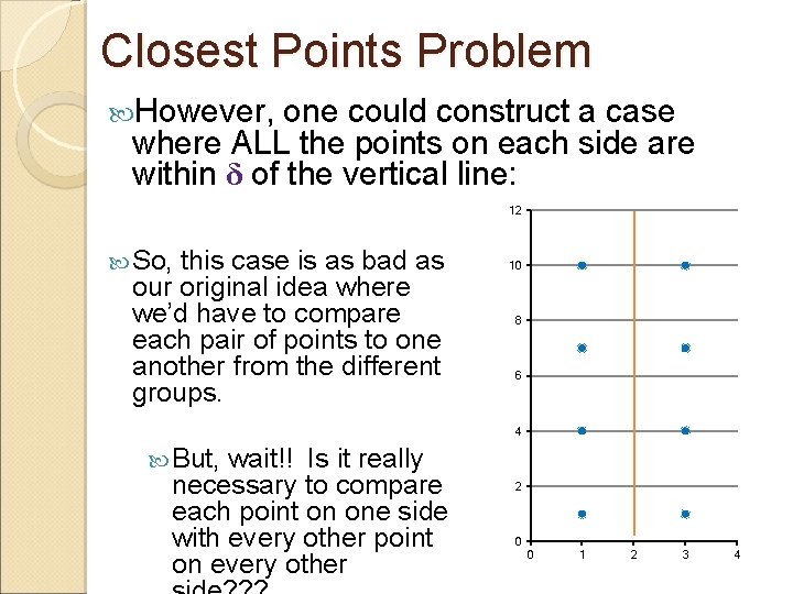 Closest Points Problem However, one could construct a case where ALL the points on