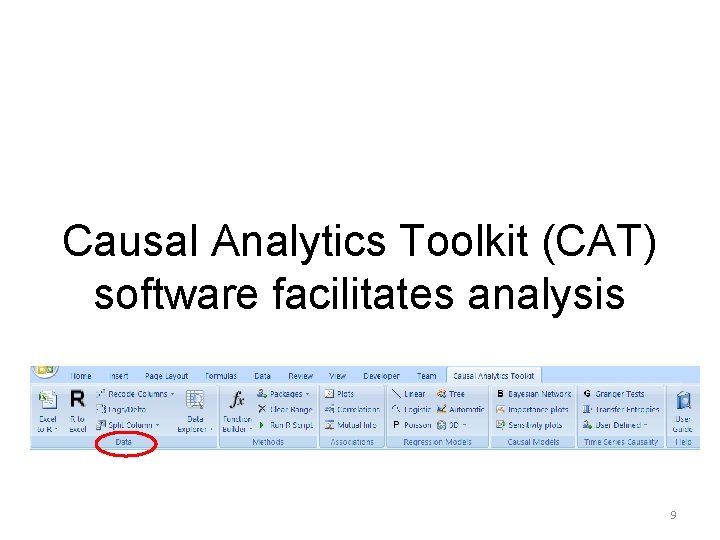 Causal Analytics Toolkit (CAT) software facilitates analysis 9 