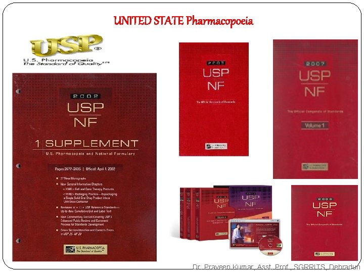UNITED STATE Pharmacopoeia Dr. Praveen Kumar, Asst. Prof. , SGRRITS, Dehradun UNITED STATE Pharmacopoeia Dr. Praveen Kumar, Asst. Prof. , SGRRITS, Dehradun