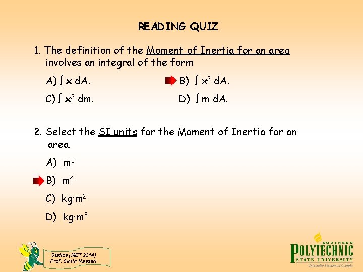 Moment Of Inertia Area Moment Of Inertia Met