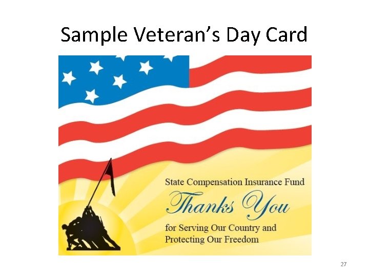 Sample Veteran’s Day Card 27 