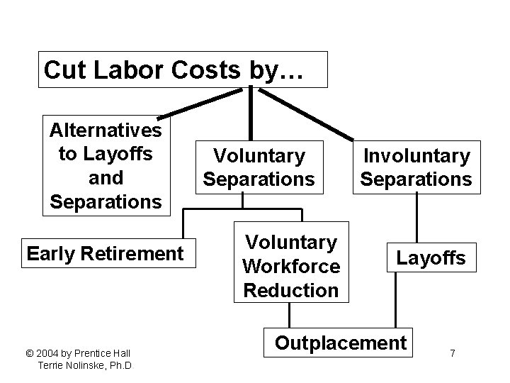 Cut Labor Costs by… Alternatives to Layoffs and Separations Early Retirement © 2004 by