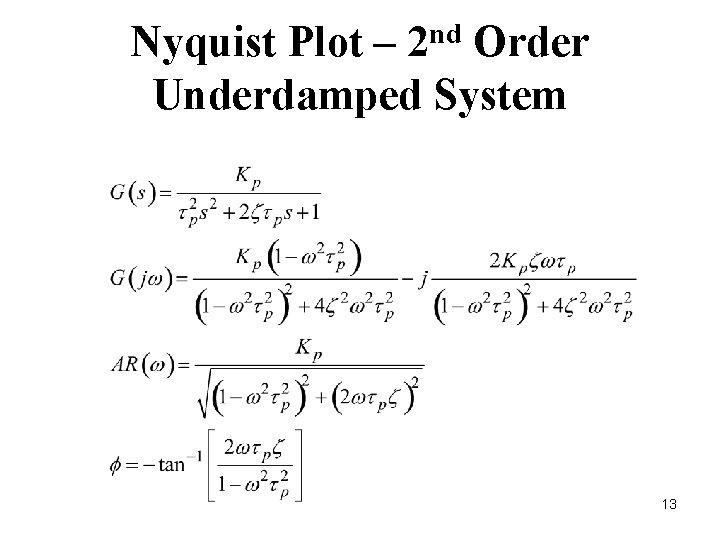 nd 2 Nyquist Plot – Order Underdamped System 13 