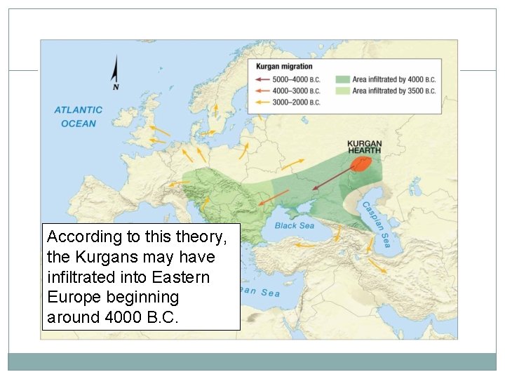 According to this theory, the Kurgans may have infiltrated into Eastern Europe beginning around