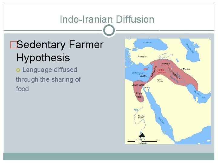 Indo-Iranian Diffusion �Sedentary Farmer Hypothesis Language diffused through the sharing of food 