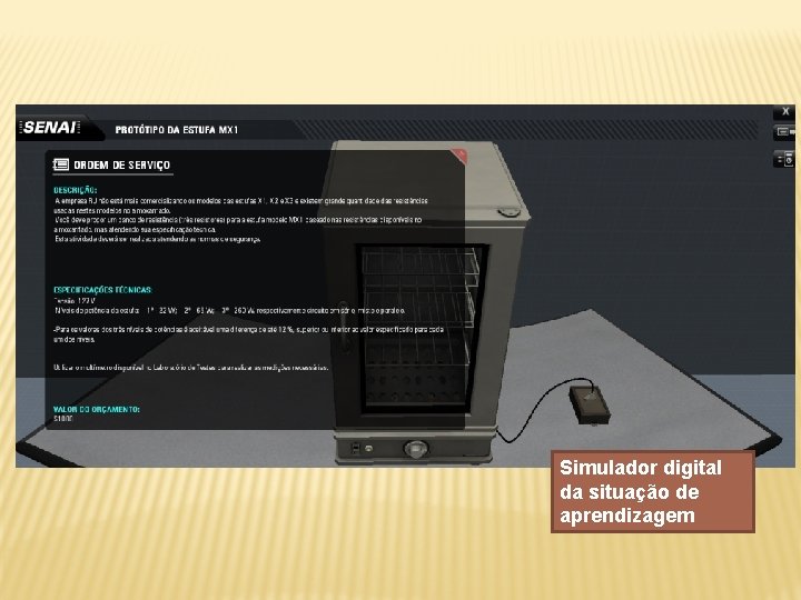 Simulador digital da situação de aprendizagem 