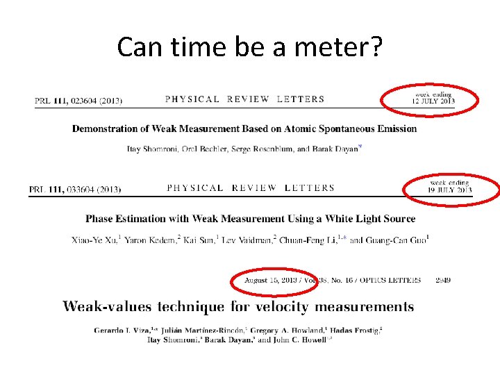 Can time be a meter? 