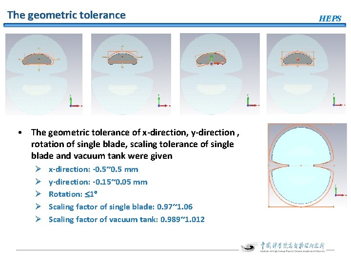 The geometric tolerance • The geometric tolerance of x-direction, y-direction , rotation of single