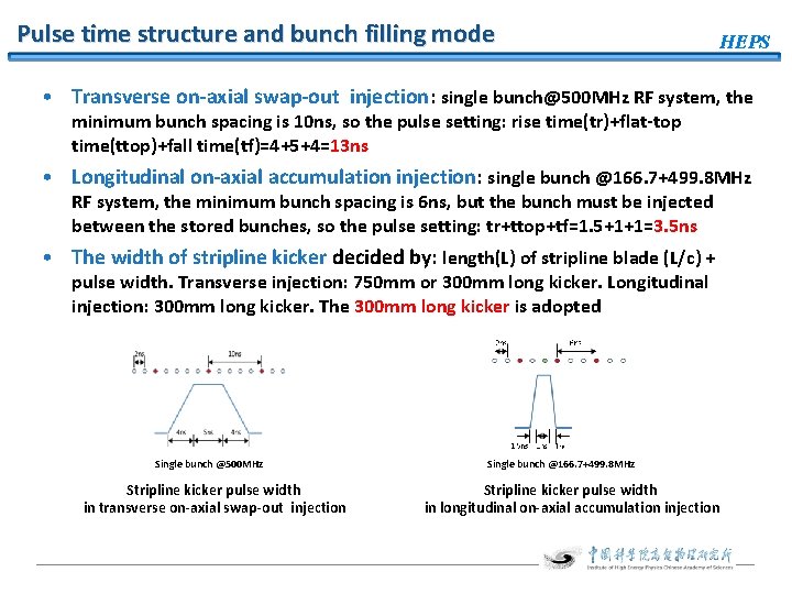 Pulse time structure and bunch filling mode HEPS • Transverse on-axial swap-out injection: single