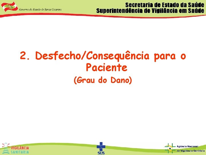 2. Desfecho/Consequência para o Paciente (Grau do Dano) 