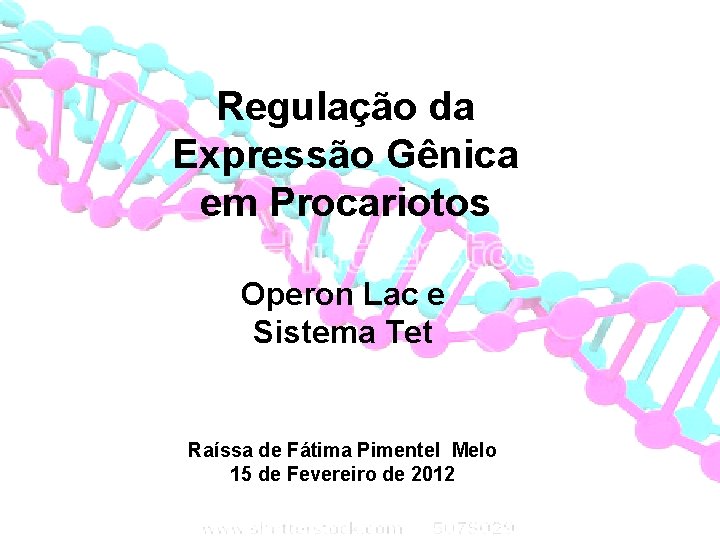 Regulação da Expressão Gênica em Procariotos Operon Lac e Sistema Tet Raíssa de Fátima