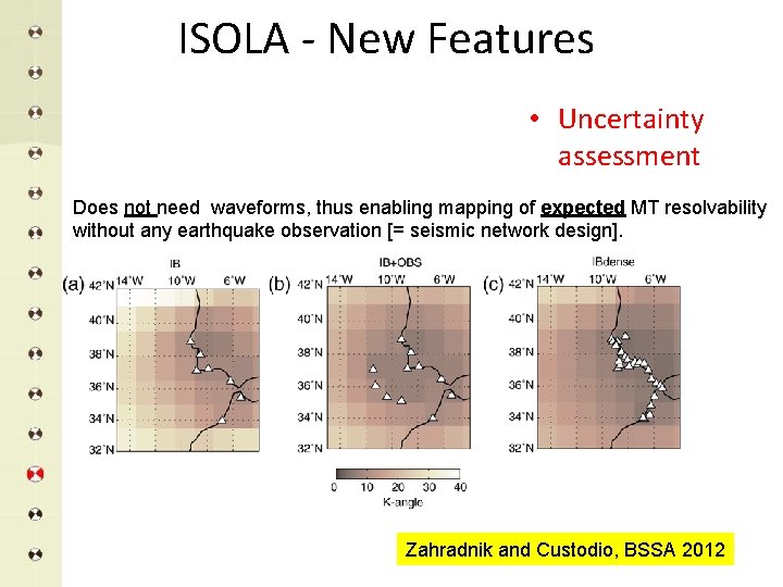 ISOLA - New Features • Uncertainty assessment Does not need waveforms, thus enabling mapping