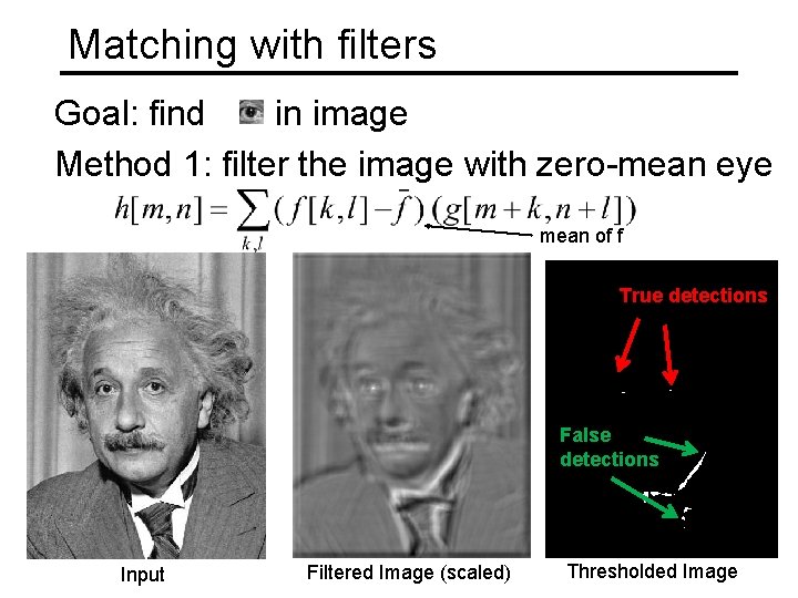 Matching with filters Goal: find in image Method 1: filter the image with zero-mean