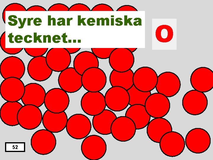 Syre har kemiska tecknet… 52 O 