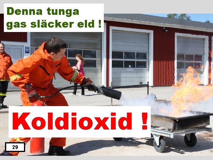 Denna tunga gas släcker eld ! Koldioxid ! 29 