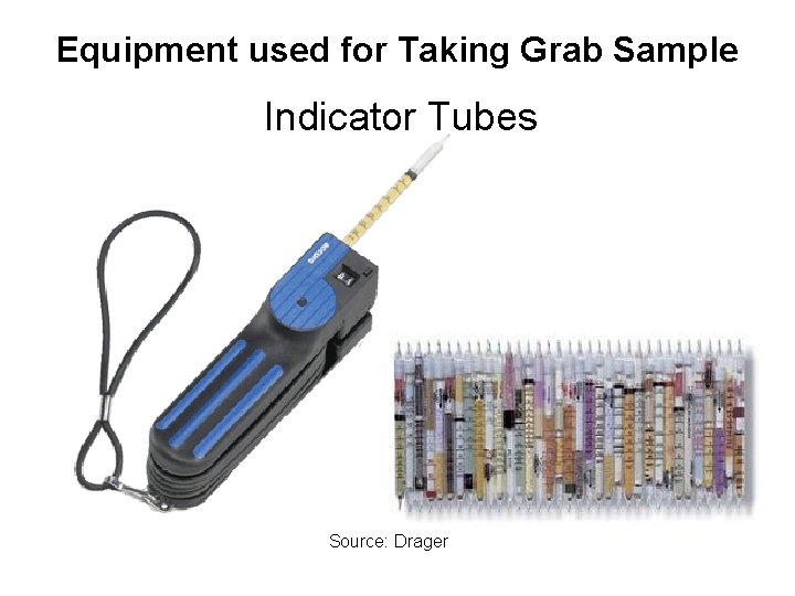 Equipment used for Taking Grab Sample Indicator Tubes Source: Drager 