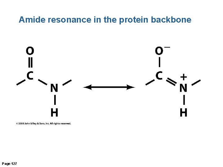 Amide resonance in the protein backbone Page 127 