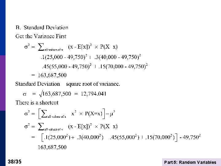 38/35 Part 5: Random Variables 