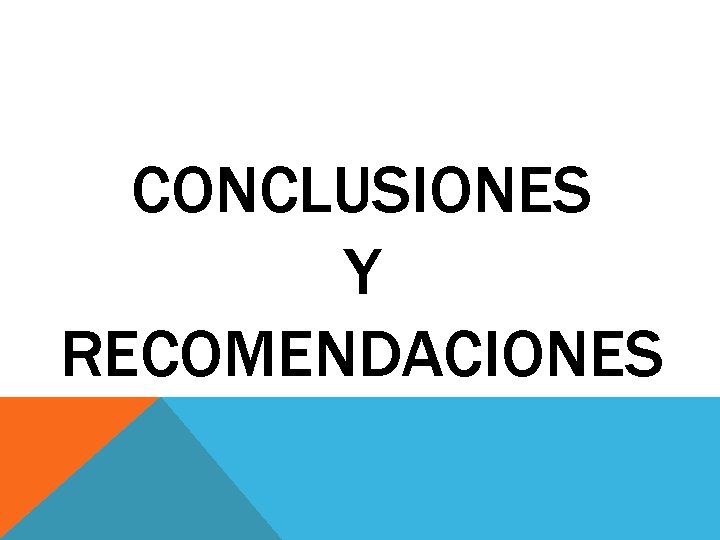 CONCLUSIONES Y RECOMENDACIONES 