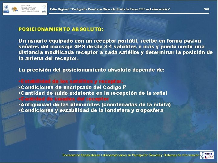 Taller Regional “Cartografía Censal con Miras a la Ronda de Censos 2010 en Latinoamérica”